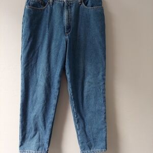 LL Bean‎ DOUBLE Jeans Denim Size 10 Relaxed Fit Fleece Lining Thick  Ourtdoor